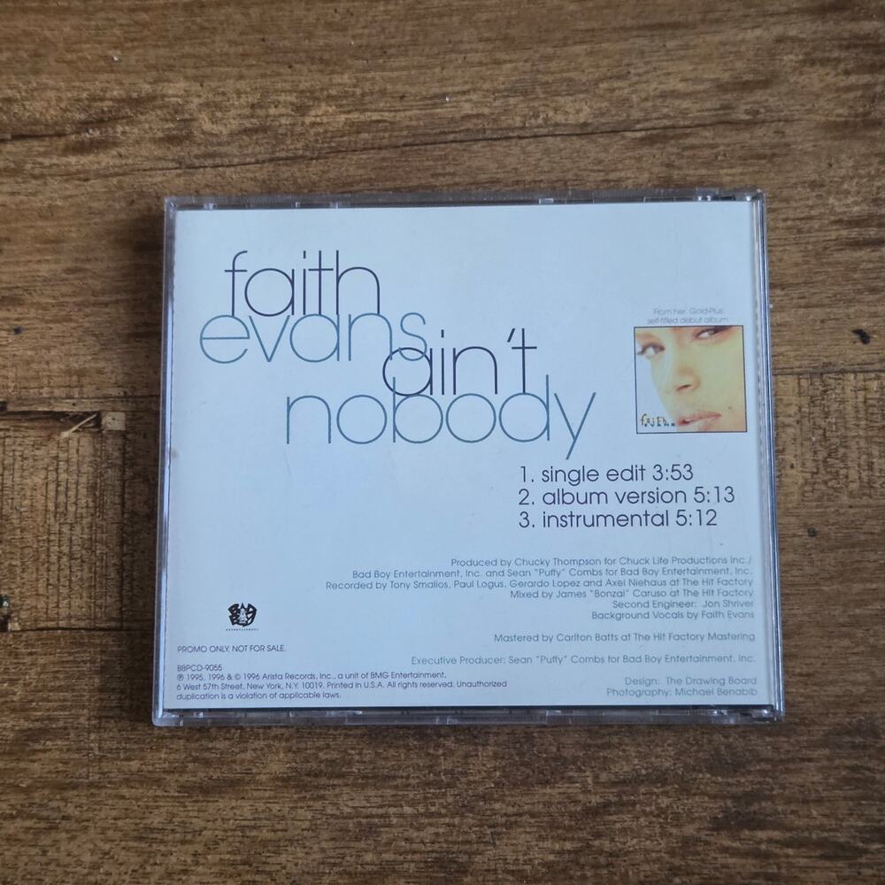 Vtg 1996 Faith Evans Ain't Nobody CD - Picture 2 of 4